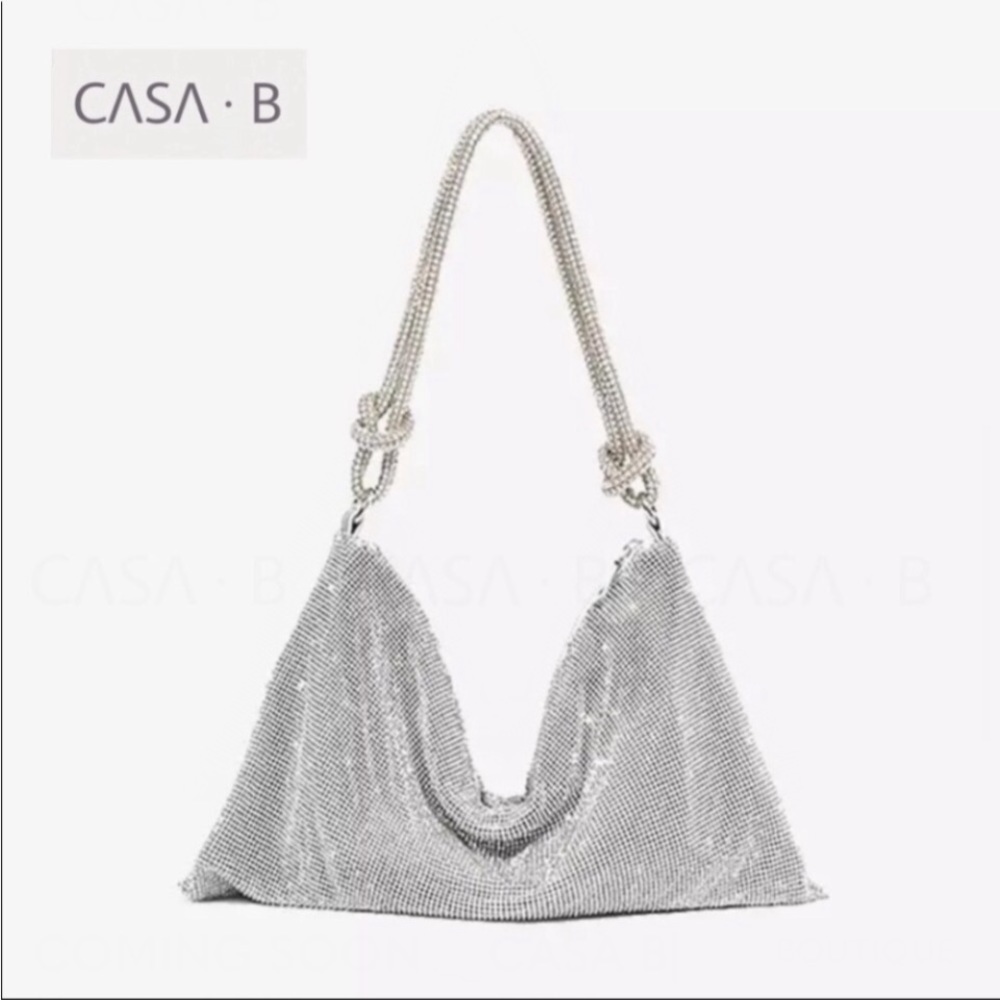 5⭐️CASA B| MINI Rhinestone Mesh Knotted Shoulder Bag - Picture 7 of 10